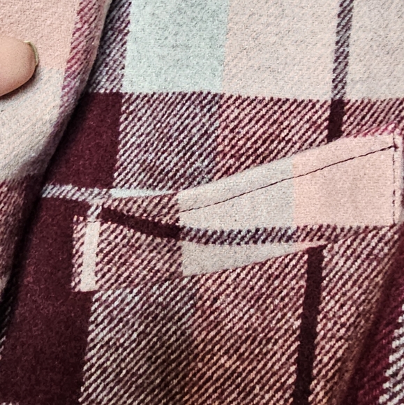 7 for all Mankind Plaid Double Breasted Pea Coat - Picture 7 of 16